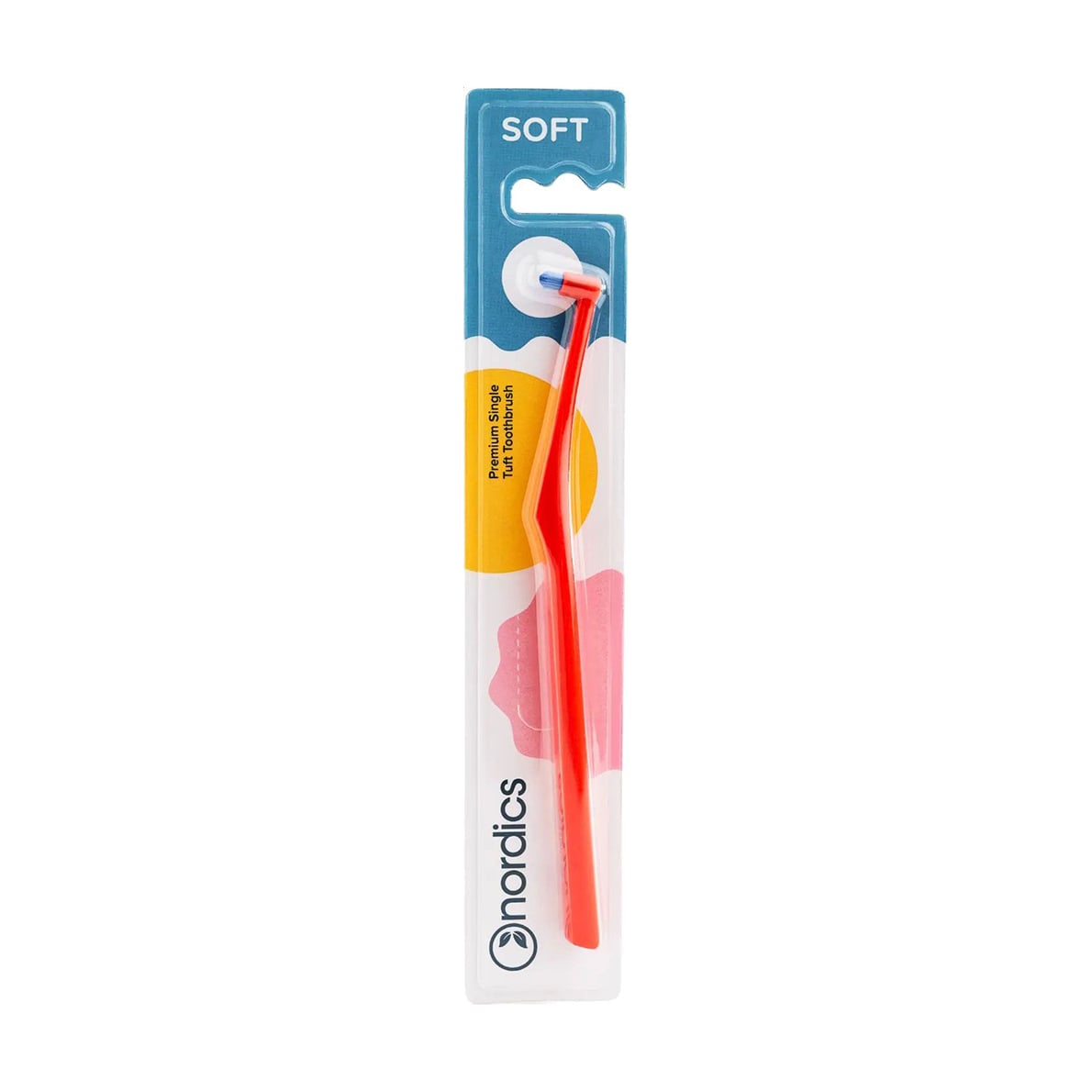 Монопучкова зубна щітка Nordics Tuft Toothbrush М'яка, червона, 1 шт